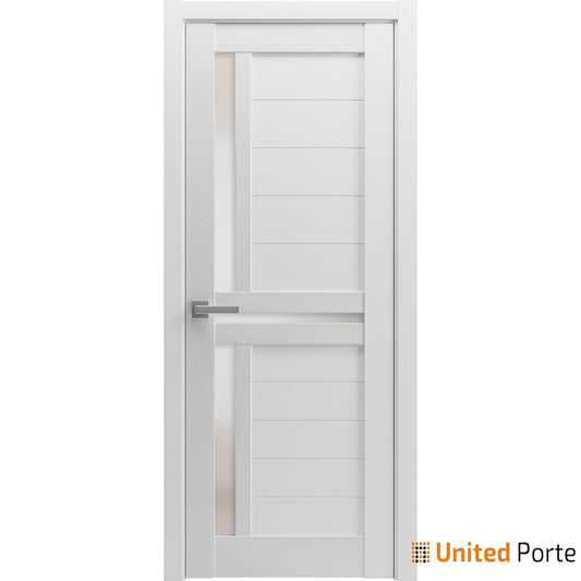 Veregio 7288 White Silk Single Interior Door with Frosted Glass