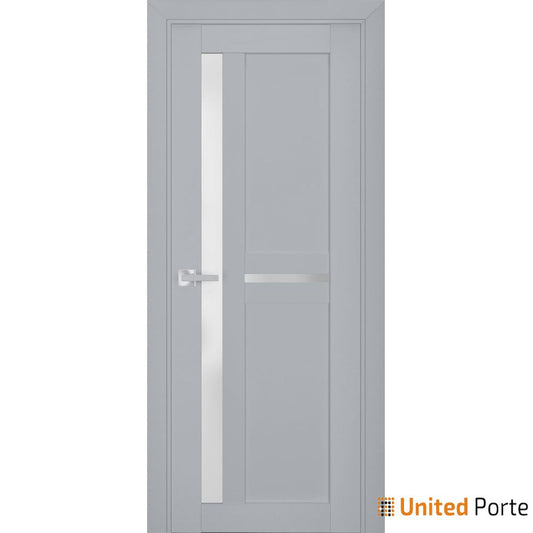 Veregio 7288 Matte Grey Single Interior Door with Frosted Glass
